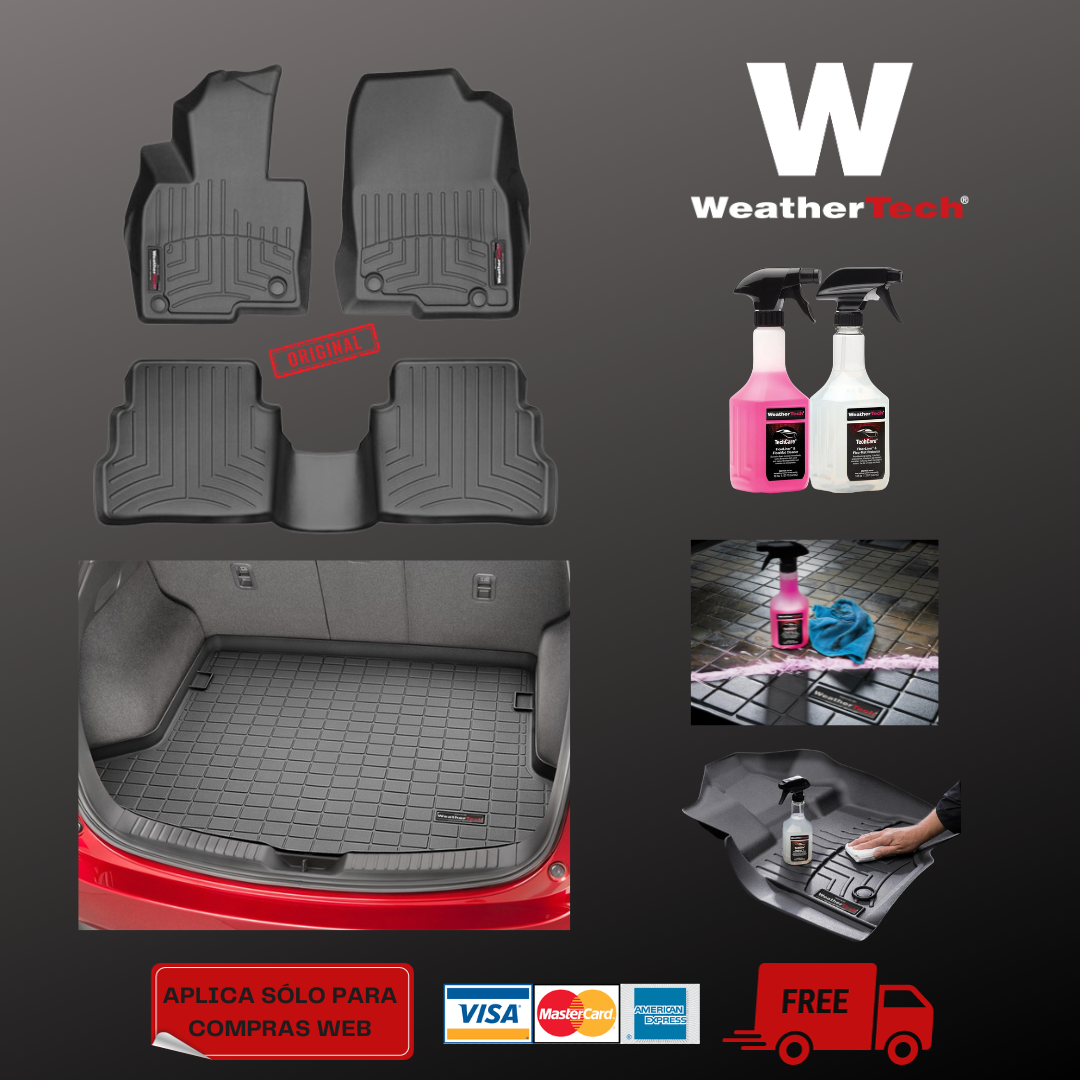 Juego completo WeatherTech para Mazda CX5 + Kit de limpieza Pro
