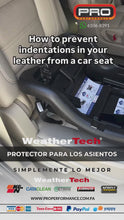 Cargar y reproducir el video en el visor de la galería, Protector WeatherTech para asientos con respaldar