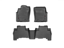 Cargar imagen en el visor de la galería, Alfombra WeatherTech para Toyota Prado 2013+ Kit con FloorLiner 1ra y 2da fila en color negro.