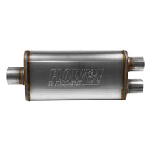Cargar imagen en el visor de la galería, 72288 Muffler Flowmaster FlowFx Rectangular Largo Central 3 pulgadas-Doble 2.5 pulgadas (Reversible)