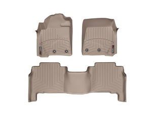 Alfombra WeatherTech para Toyota Land Cruiser y Lexus LX 2012-2021 Kit con FloorLiner 1ra y 2da fila en color beige.