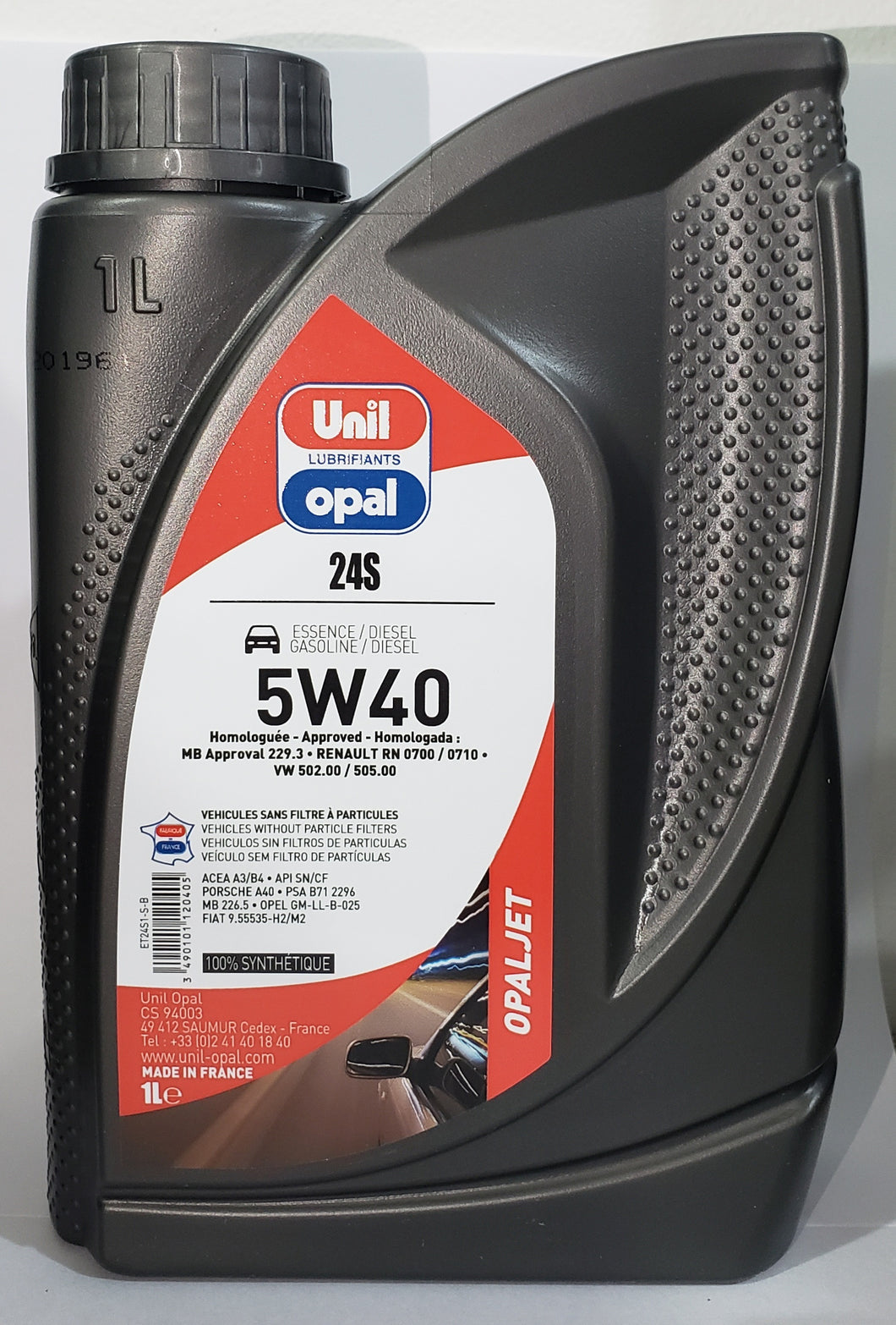 Lubricante Full Sintético Marca Unil Opal Viscosidad 5W40 UN (1) LITRO OPALJET 24S (ver combos)