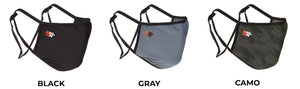 Mascarilla KN ajustable y lavable. Colores: Negro gris y camuflada.