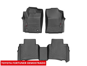 Alfombra WeatherTech para Toyota Fortuner 2016+ >Toyota Innova 2021+ Kit con FloorLiner en color negro.