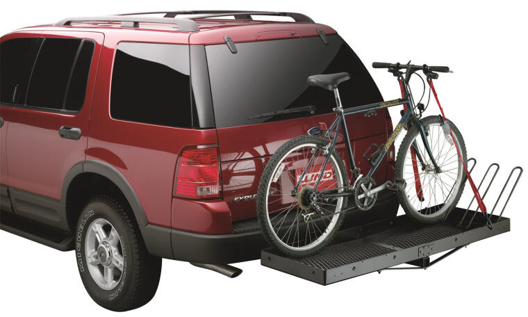 Porta Bicicletas tipo plataforma para transportar hasta 3 bicicletas con conexion a hitch de 2 pulgadas